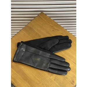 Перчатки к/з,мех длинный черный Мария 002