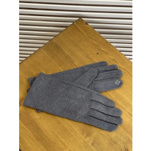 Перчатки шерсть серый Мария 003
