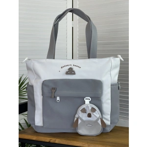 Сумка-шоппер серая NIKKI D059